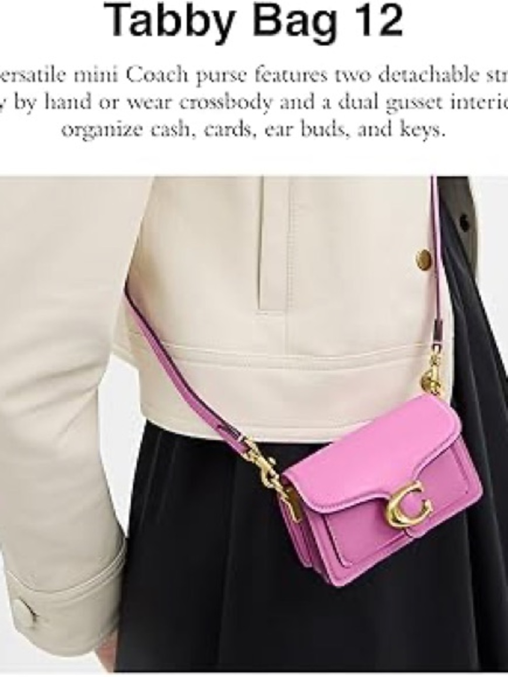 ❌❌SOLD❌❌Coach Tabby 12 in Fuchsia Pink - Picture 4 of 11